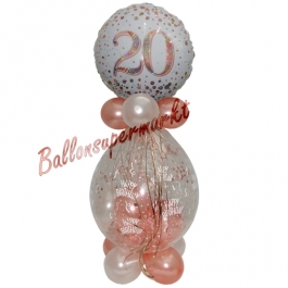 Geschenkballon Sparkling Fizz Rosegold 20 zum 20. Geburtstag