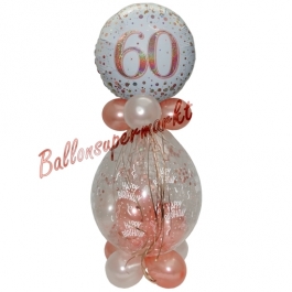 Geschenkballon Sparkling Fizz Rosegold 60 zum 60. Geburtstag