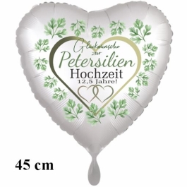 Glückwünsche zur Petersilien-Hochzeit, Herzluftballon aus Folie, 45 cm