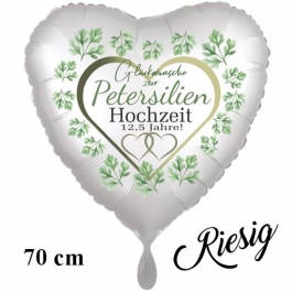 Glückwünsche zur Petersilien-Hochzeit, Herzluftballon aus Folie, 70 cm