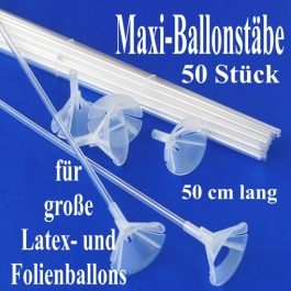 Große Ballonstäbe, Halter für große Luftballons, 50 Stück