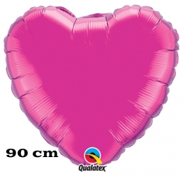 Großer Herzluftballon, 90 cm, magenta