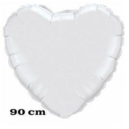 Großer Herzluftballon, 90 cm, silber
