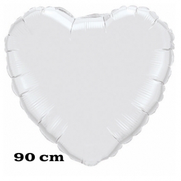 Großer Herzluftballon, 90 cm, silber