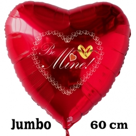 Großer Herzluftballon in Rot zum Heiratsantrag. Be mine!