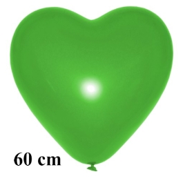 Großer Herzluftballon, grün, 60 cm