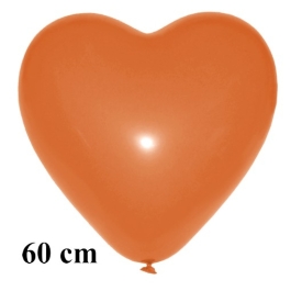 Großer Herzluftballon, orange, 60 cm