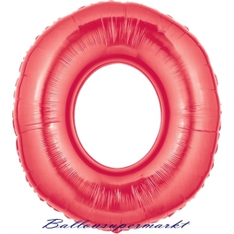 Grosser-Luftballon-aus-Folie-Rot-100-cm-Zahl-0-Null, Zahlendekoration