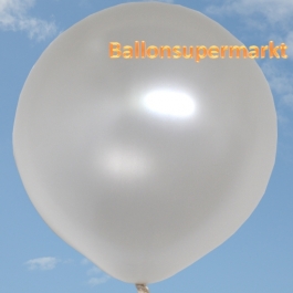 Großer Rund-Luftballon, Perlweiß, Metallic, 1 Meter
