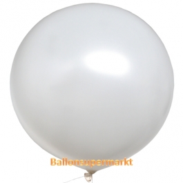 Großer Rund-Luftballon, Weiß, 100 cm