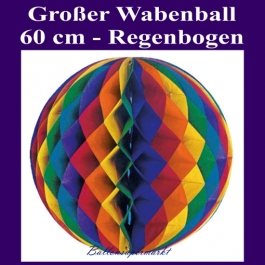 Großer Wabenball, Regenbogen, 60 cm