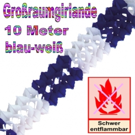 Großraumgirlande blau-weiß, 10 meter