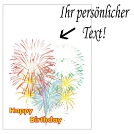 Grusskarte, Happy Birthday Feuerwerk zum Geburtstag