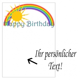 Grusskarte, Happy Birthday Regenbogen zum Geburtstag