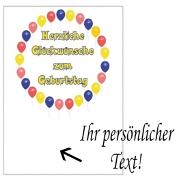 Grusskarte, Herzliche Glückwünsche zum Geburtstag Luftballons zum Geburtstag