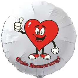 Gute Besserung, Luftballon aus Folie mit Ballongas, Heart - Thumps up