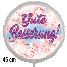 Gute Besserung! Luftballon, blossoms, aus Folie, 45 cm, mit Ballongas