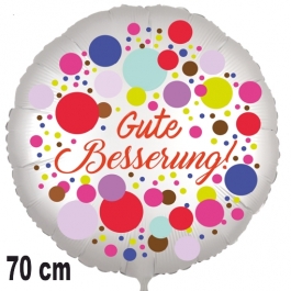 Gute Besserung! Ballon aus Folie, Colored Dots 70 cm, ohne Helium