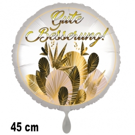 Gute Besserung! Ballon aus Folie. Golden Leaves. 45 cm, ohne Helium