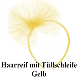 Haarreif mit-Schleife aus Tüll, Gelb, zu Hen Night, Hen Party und Junggesellinnenabschied