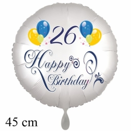 Luftballon zum 26. Geburtstag, Happy Birthday - Balloons