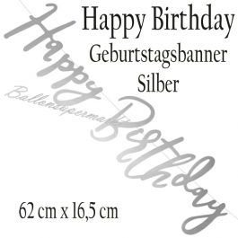 Geburtstagsbanner in Silber