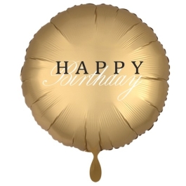 Geburtstags-Luftballon, Happy Birthday Chrom mit Helium