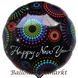 Silvester-Folienballon inklusive Ballongas Happy New Year - Colorful Dots