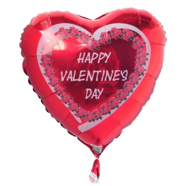 Happy Valentine's Day Luftballon aus Folie mit Helium zum Valentinstag