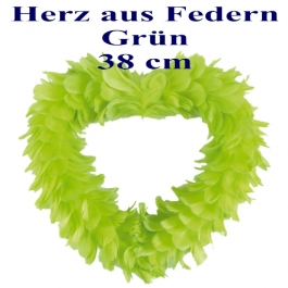 Herz aus Federn in Grün