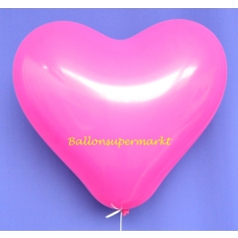 Herzluftballon 40-45 cm Pink Pastell, Hot Pink, Telekom Pink