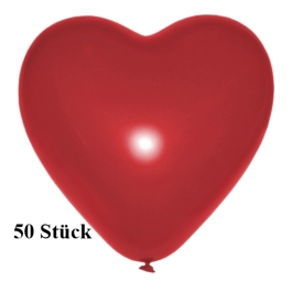 Herzluftballons, 8-12 cm, dunkelrot, 50 Stück