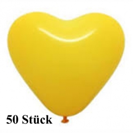 Herzluftballons Gelb 8-12 cm, 50 Stück