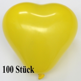 Herzluftballons, 8-12 cm, gelb, 100 Stück