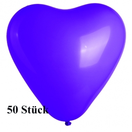 Herzluftballons, 8-12 cm, lila, 50 Stück