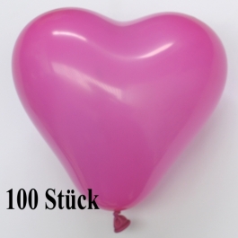 Herzluftballons, 8-12 cm, pink, 100 Stück