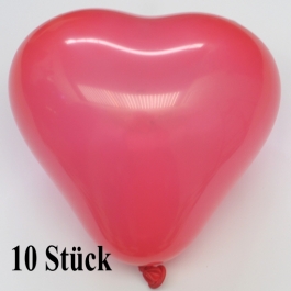 Herzluftballons 12-14 cm, Rot, 10 Stück