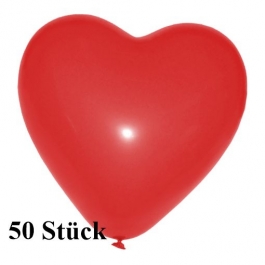 Herzluftballons, 8-12 cm, rot, 50 Stück