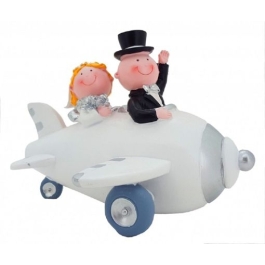 Hochzeitsdeko, Brautpaar im Flugzeug, Spardose, Tischdekoration Hochzeit