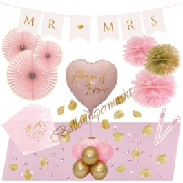 Always &  Forever Deko-Set zur Hochzeit in Rosa und Gold