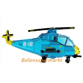 Helikopter, Hubschrauber Luftballon, Blau, mit Ballongas Helium