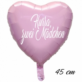 Hurra,zwei Mädchen, 45 cm ohne Helium