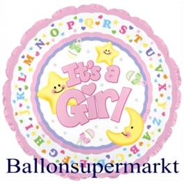 It´s a Girl Jumbo-Luftballon aus Folie inklusive Helium