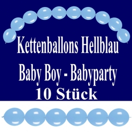 Kettenballons Baby Boy, Hellblau, Babyparty Dekoration