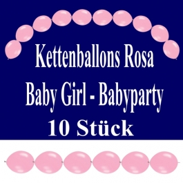Kettenballons Baby Girl, Rosa, Babyparty Dekoration
