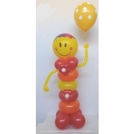 Geschenkmännchen Smiley mit Helium gefüllten Latexballon 