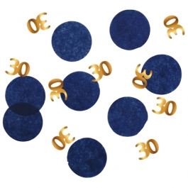 Konfetti Elegant True Blue 30, Dekoration zum 30. Geburtstag