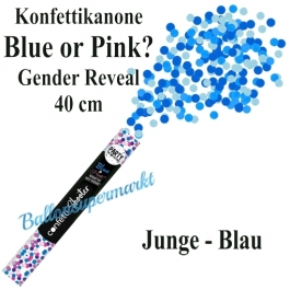 Konfettikanone Blue or Pink, Gender Reveal, hellblau
