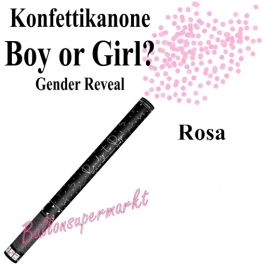 Konfettikanone Boy or Girl, Gender Reveal, rosa