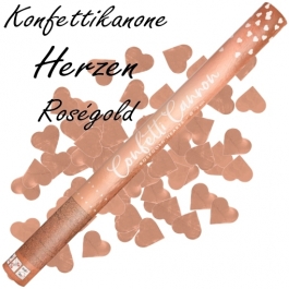 Konfettikanone, Herzen in Rose Gold